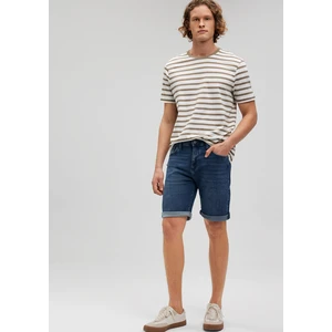 Erkek BRIAN Puslu Mavi Premium Jean Şort 0418484462