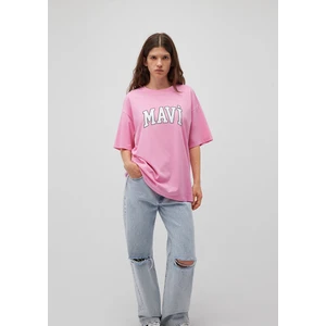 Mavi Logo Baskılı Pembe Tişört 1600843-71032
