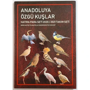 3Alp Koleksiyon Anadoluya Özgü Kuşlar Serisi 1 Kuruş 2020/2021 Set, Darphane Hatıra Para Seti, Albümlü 24'lü Set