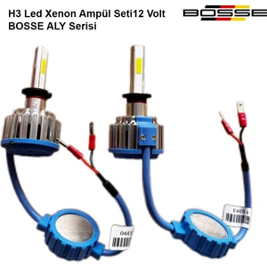 H3 Led Xenon Far Ampül Set Şimşek Etkili Bosse Aly Serisi 12 Volt