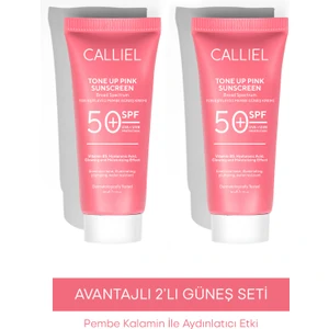 2’li Ton Eşitleyici, Aydınlatıcı SPF 50+ Renkli Güneş Kremi Glutatyon, Hyaluronik Asit Etkili