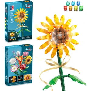 Renkli Işıklı Blok Çiçek - Ayçiçeği