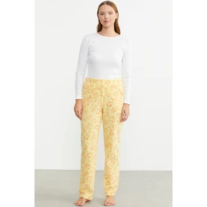 Polar Desenli Kışlık Tek Alt - Sarı