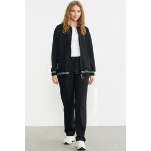 Triko Kombinli Tunik Eşofman Takım - Siyah