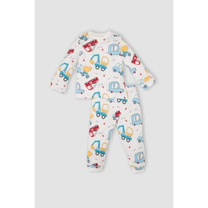 Erkek Bebek Pijama Takımı Araç Baskılı Uzun Kollu Üst Alt D8655A524AU