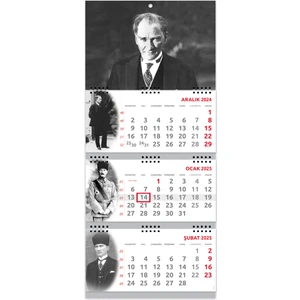 Sticker Art 2025 Atatürk Gemici Denizci Duvar Takvimi 33 x 77,5 cm
