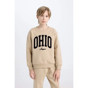 Erkek Çocuk Bisiklet Yaka Baskılı Sweatshirt D3034A824WN