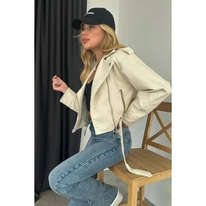 Işılda Fashion Kadın Giyim Kısa Oversıze Deri Ceket