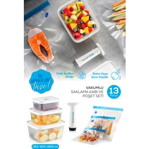 Vacuumfresh 13 Parça Vakumlu Gıda Saklama ve Vakumlu Poşet Seti