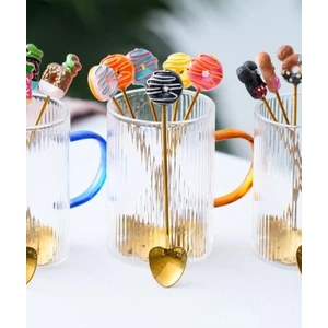 6 Lı Donut Kahve Kaşığı Gold