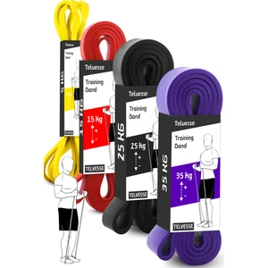 5-15-25-35 kg Direnç Bandı Seti Kas Geliştirme Lastiği Fitness Pilates Cross Training Bant 4 Sertlik