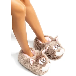 Razy Kadın Hayvanlı Panduf Kahverengi 36/41 EE0535