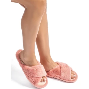 Çapraz Peluş Kadın Ev Terliği Pembe 36/41 CC0184