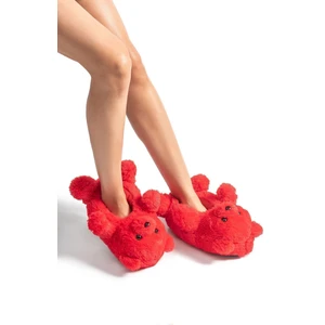 Teddy Kadın Hayvanlı Panduf Kırmızı 36/41