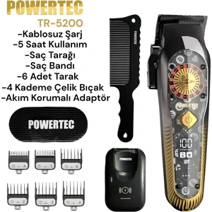 TR-5200 Wireless Şarjlı Saç Sakal Kesim Makinesi