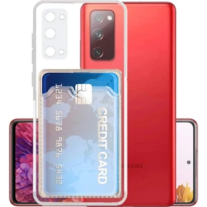 Samsung Galaxy S20 Kılıf Kamera Korumalı Kartlıklı Setra Şeffaf Silikon