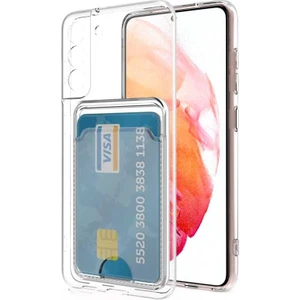 Samsung Galaxy S21 Kılıf Kamera Korumalı Kartlıklı Setra Şeffaf Silikon