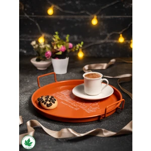 Metal Sunum Tepsisi, Kahve Tepsisi, Çay Tepsisi 24 cm LN1183