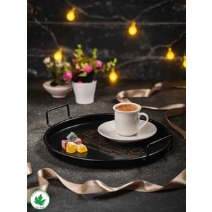 Metal Sunum Tepsisi, Kahve Tepsisi, Çay Tepsisi 24 cm LN1183