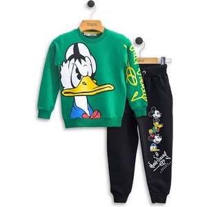 Çocuk Eşofman Takımı-Disney Baskılı 3-9 Yaş Bisiklet Yaka Cepli Mevsimlik Lüks ve Ekonomik