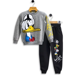 Çocuk Eşofman Takımı-Disney Baskılı 3-9 Yaş Bisiklet Yaka Cepli Mevsimlik Lüks ve Ekonomik