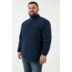 Regular Fit Anti-Pilling Büyük Beden Dik Yaka Kışlık Şardonlu Polar Erkek Polar 5906001B