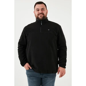 Regular Fit Anti-Pilling Büyük Beden Dik Yaka Kışlık Şardonlu Polar Erkek Polar 5906001B