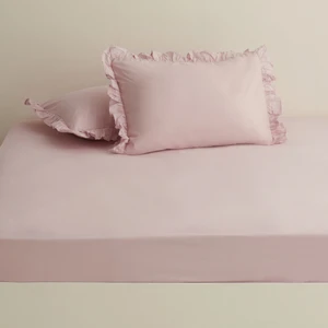 Karaca Home Basic  Pamuk Çift Kişilik Düz Çarşaf Pudra