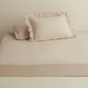 Karaca Home Basic  Pamuk Çift Kişilik Düz Çarşaf Bej