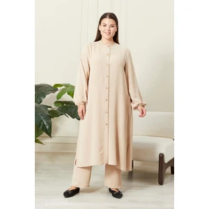 Kadın Büyük Beden Keten Ayrobin 2'li Takım