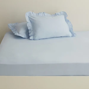 Karaca Home Basic  Pamuk Çift Kişilik Düz Çarşaf Mavi