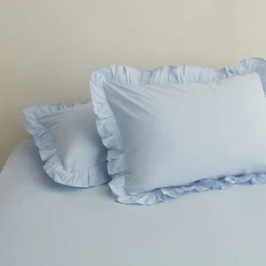 Karaca Home Basic 2'li Fırfırlı Yastık Kılıfı Mavi