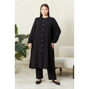 Kadın Büyük Beden Keten Ayrobin 2'li Takım