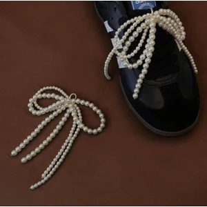 Âlâ Atelier 1 Çift Çıkarılabilir Incili Fiyonk Ayakkabı Tokası Fiyonk Charms Fiyonk Aplike Krem