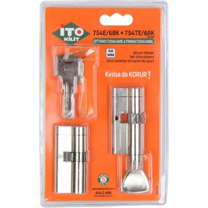 Ito Tuzaklı Ikiz Barel Birbirini Açar Set 68MM Çelik Kapı Kilidi 754E754TE