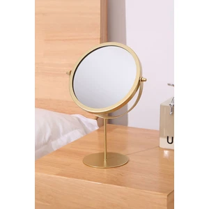Masa Üstü 14,5 cm Tek Taraflı Gold Yuvarlak Dönen Metal  Masa Aynası CIN895SR