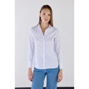 Masha Kate Slim Fit Pamuklu Beyaz Gömlek