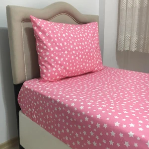 Mert Collection Çarşı Tek Kişilik Ara Beden Lastikli Çarşaf Takımı 120X200 Yıldız Desen