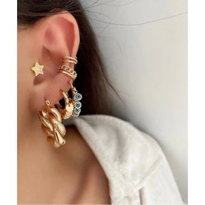 Su Perisi Takı Bijuteri Gold Zincir Model Earcuff ( Kıkırdak Küpe )