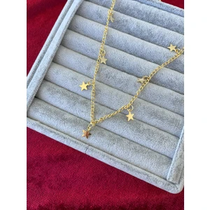 Ulaş Aksesuar Çoklu Yıldız Gold Renk Kararmaz Paslanmaz 316L Çelik Kadın Kolye