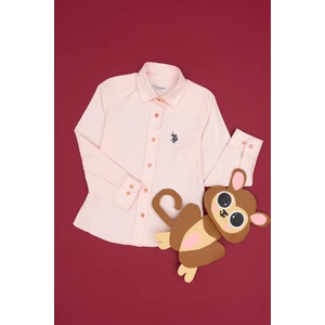 U.S. Polo Assn. Kız Çocuk Somon Gömlek Desenli 50297414-VR047