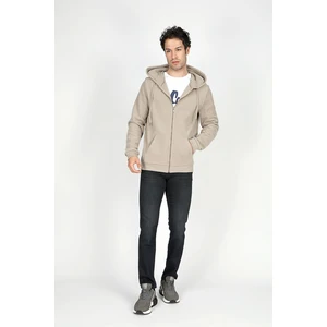 Lee Cooper Ruth Erkek Kapüşonlu Fermuarlı Sweatshirt Vizon