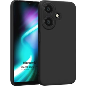 Matte Silicone Xiaomi Poco M6 5g Kılıf Siyah