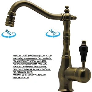Antik Eskitme Kısa Lavabo Bataryası