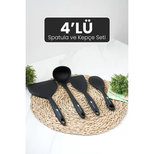 4'Lü Spatula Ve Kepçe Servis Seti Silikon