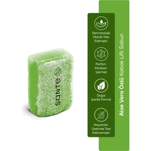 Santeplus Kabak Lifli Aloe Vera Kokulu Vegan Sabun – Tüm Cilt Tipleri İçin Nemlendirici ve Temizleyici Bitkisel Formül