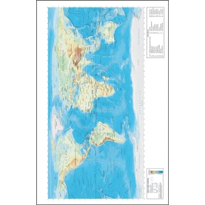 Pi Papers Dünya Fiziki Harita - Yüzeye Zarar Vermez, Yapışkansız Tutunan Statik Sihirli Akıllı Kağıt Harita