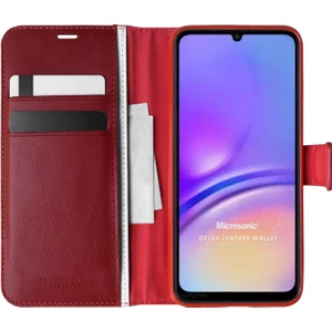 Samsung Galaxy A06 Kılıf Delux Leather Wallet Kırmızı