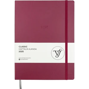 Victoria's Journals Classic 2025 Haftalık Ajanda A4 (19X25CM) Sert Kapak Ivory 100 Gr.