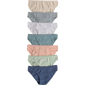 Özkan Underwear Özkan 26798 7'li Paket Kadın Fitilli Ribana Pamuklu Esnek Rahat Slip Bikini Külot